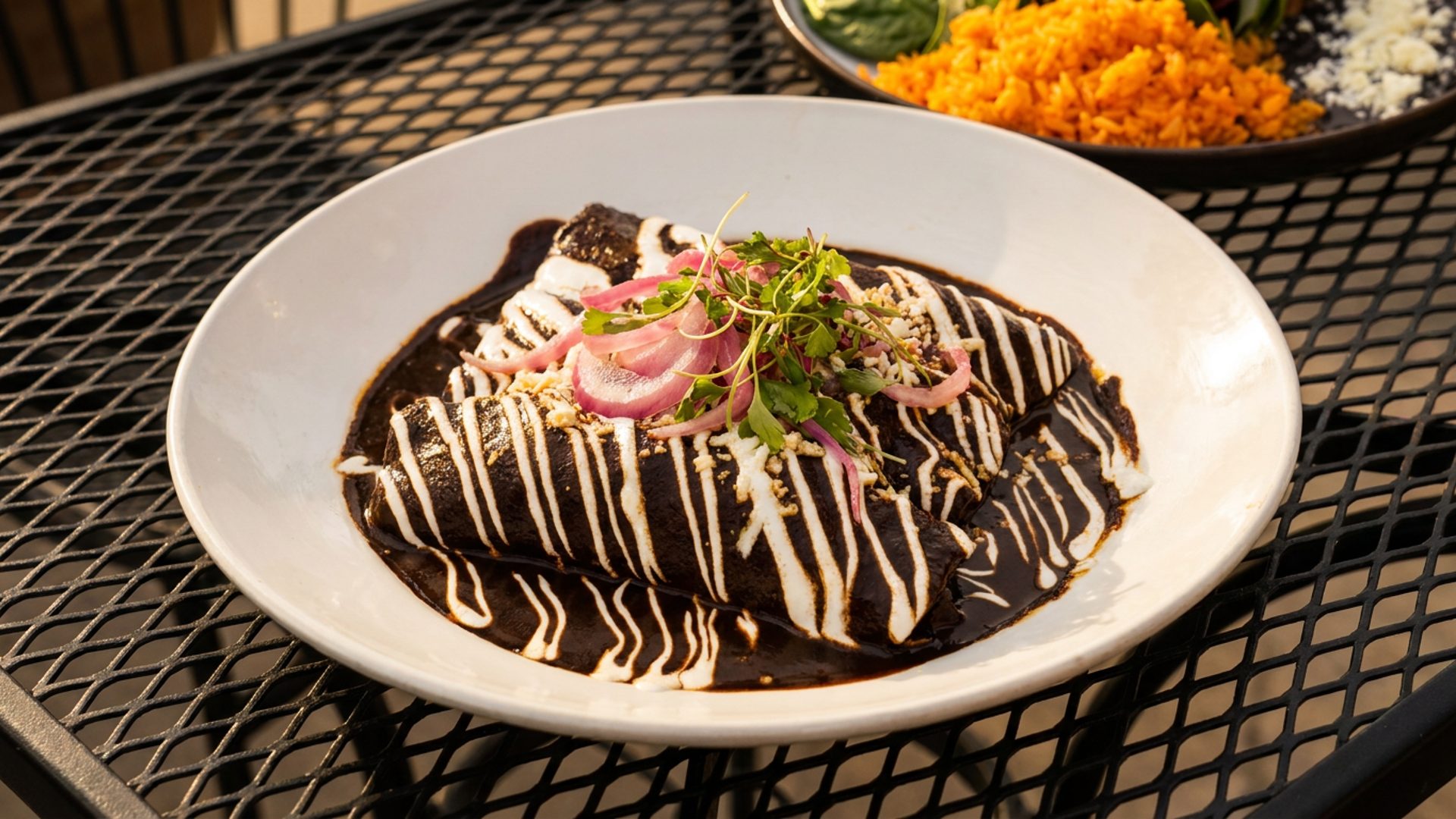 The mole enchiladas